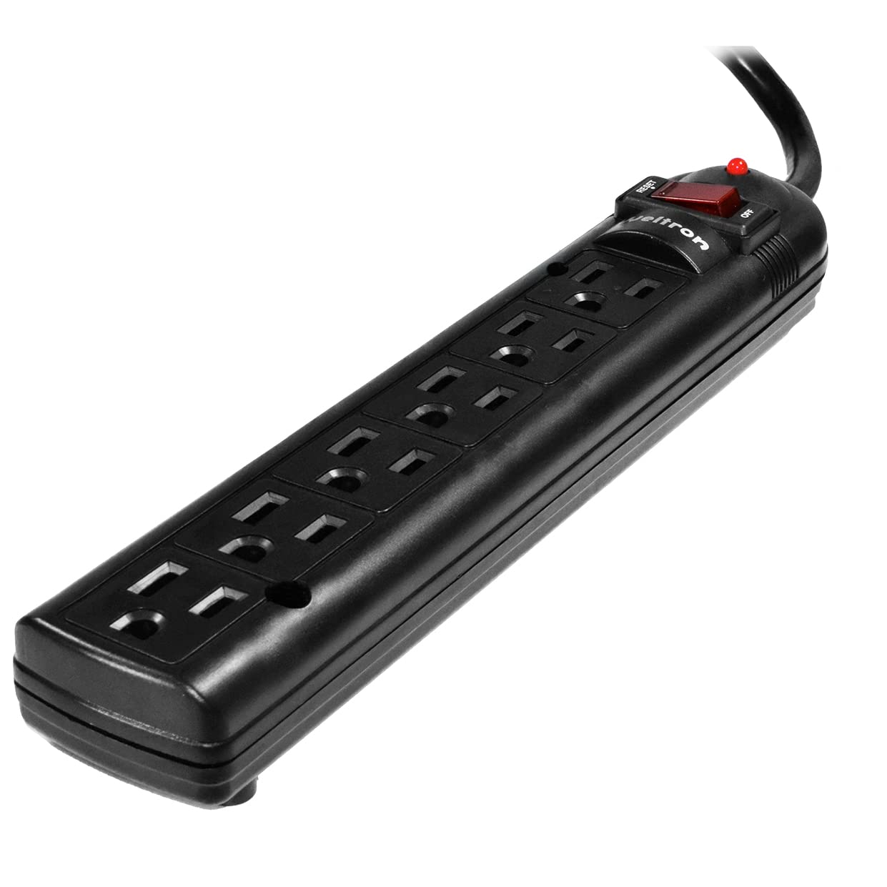 Weltron - Surge Protector 6 ft. (WSP-600PLF-6BK),Black