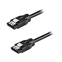 StarTech.com 24 Inch (60cm) Round SATA Cable - Latching Connectors - 6Gbs SATA Data Cord - SATA Hard Drive Power Cable - Black (SATRD60CM)