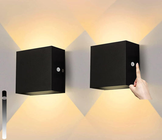 yovurond Dimmable Wall Sconces, Wall Mounted Led Wall Lights with ON/Off dimmer Switch Touch Control for Bedroom, Hallway (Type B, 3000K 2pack)