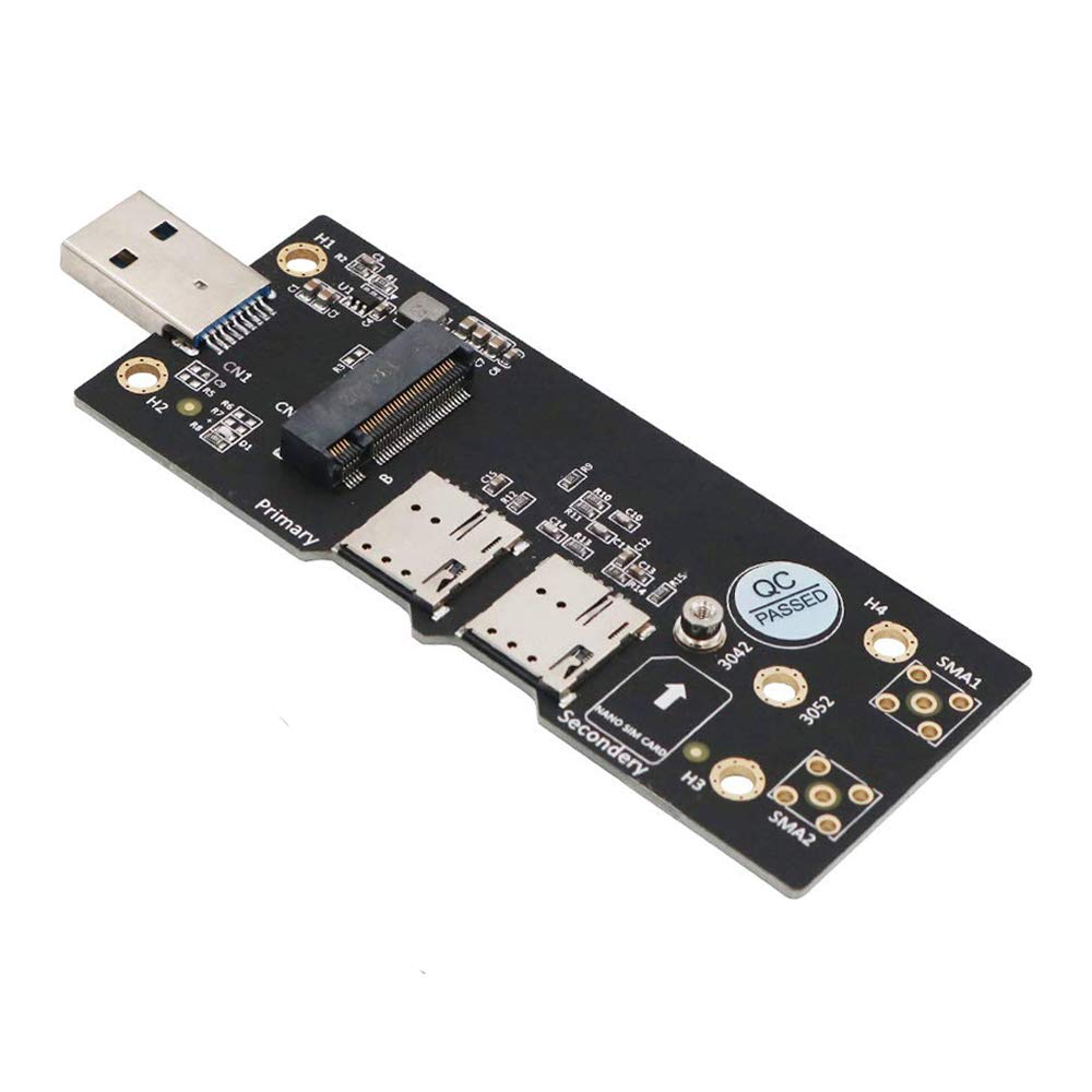 NGFF(M.2) to USB 3.0 Adapter with Dual Nano SIM Card Slot for 3G/4G/5G Module