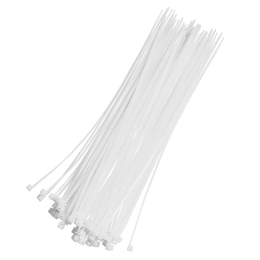 Small Zip Ties,White Zip Ties 8 Inch 100 Pack, Nylon Cable Ties Self Locking Tie Straps, Heavy Duty clear zip ties, Tiny Cable Ties for Indoor