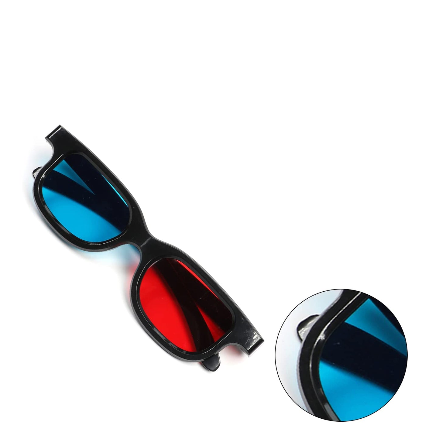 Othmro 3D Style Glasses - 3D Viewing Glasses with Red-Blue Lens, Plastic Frame, Black Resin for 3D TV, Cinema, Home Movies