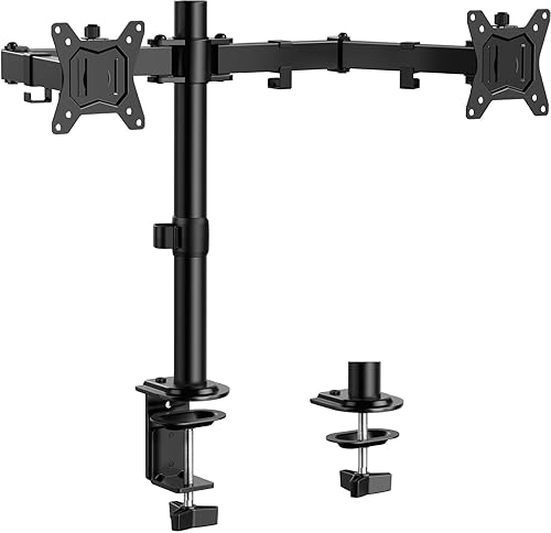 ErGear Dual Monitor Stand, Heavy Duty Adjustable Monitor Desk Mount for 2 Screens up to 32 Inches, Fully Adjustable Height, Tilt, Swivel, Rotate
