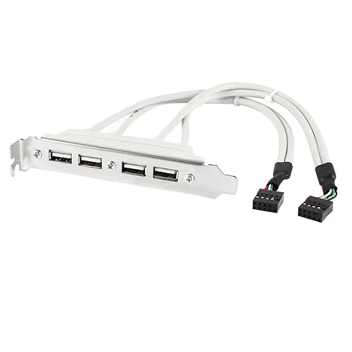uxcell 4 Ports Hub USB 2.0 Port Slot Plate Adapter Panel to Motherboard Dual 9 Pin Header Panel Bracket Expansion Cable 25cm Long