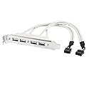 uxcell 4 Ports Hub USB 2.0 Port Slot Plate Adapter Panel to Motherboard Dual 9 Pin Header Panel Bracket Expansion Cable 25cm Long