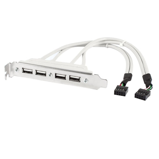 uxcell 4 Ports Hub USB 2.0 Port Slot Plate Adapter Panel to Motherboard Dual 9 Pin Header Panel Bracket Expansion Cable 25cm Long