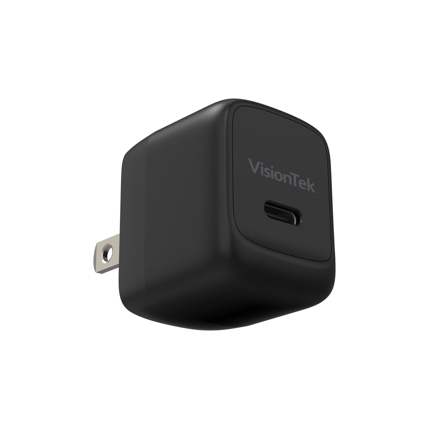 VisionTek Charge Go 30W USB-C GaN Wall Charger, Ultra Compact, Fast Charging, Power Delivery 3.1, Foldable Plug, Compatible with iPhone 17/16, iPad