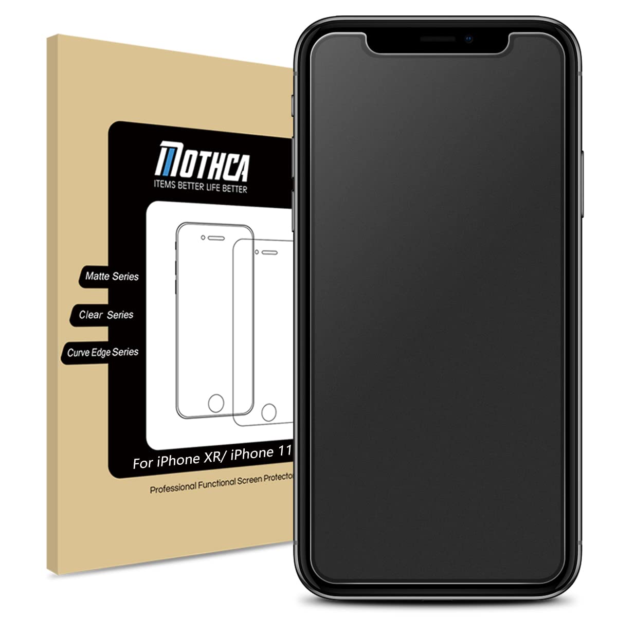 Mothca Matte Glass Screen Protector for iPhone XR/iPhone 11 [6.1-inch] Anti-Glare & Anti-Fingerprint, 9H Hardness Tempered Glass Film, Case Friendly