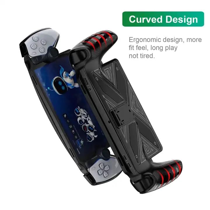 Case with Stand and Screen Protector for PlayStation Portal Remote Player, Protective Cover with Kickstand for PS5 Handeld 2023 Portable Soft TPU