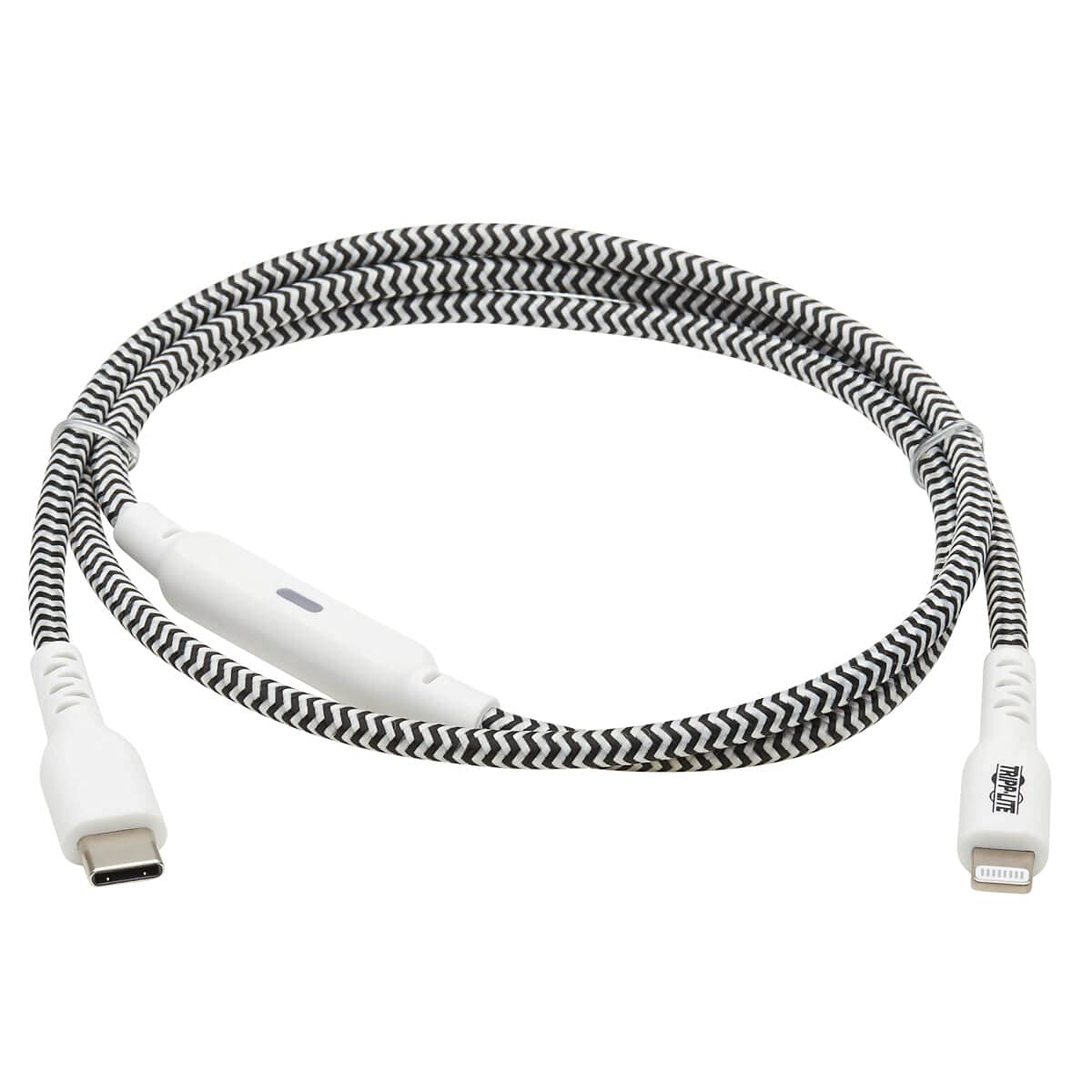 Eaton Tripp Lite USB C to Lightning Sync/Charge Cable Heavy Duty Status LED 3ft (M102-003-HD-SL)