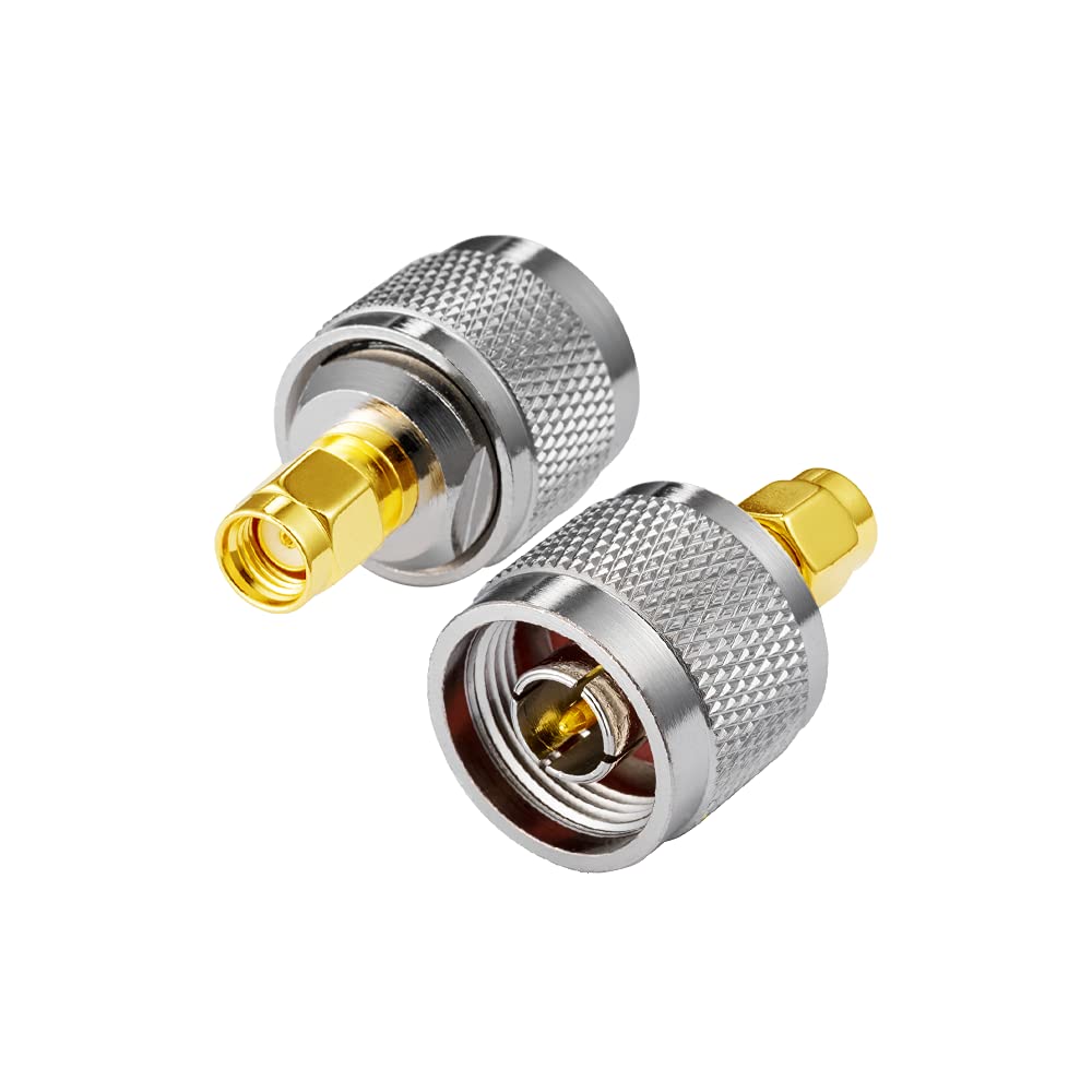 POBADY 2PCS RP-SMA Male to N-Type Male Adapter, 51.4g