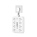 Short Extension Cord 0.082 ft - Flat Plug Small Power Strip Surge Protector with 8 Outlets, 6 USB Charging Ports (2 USB-C), Multi Plug Wall Outlet