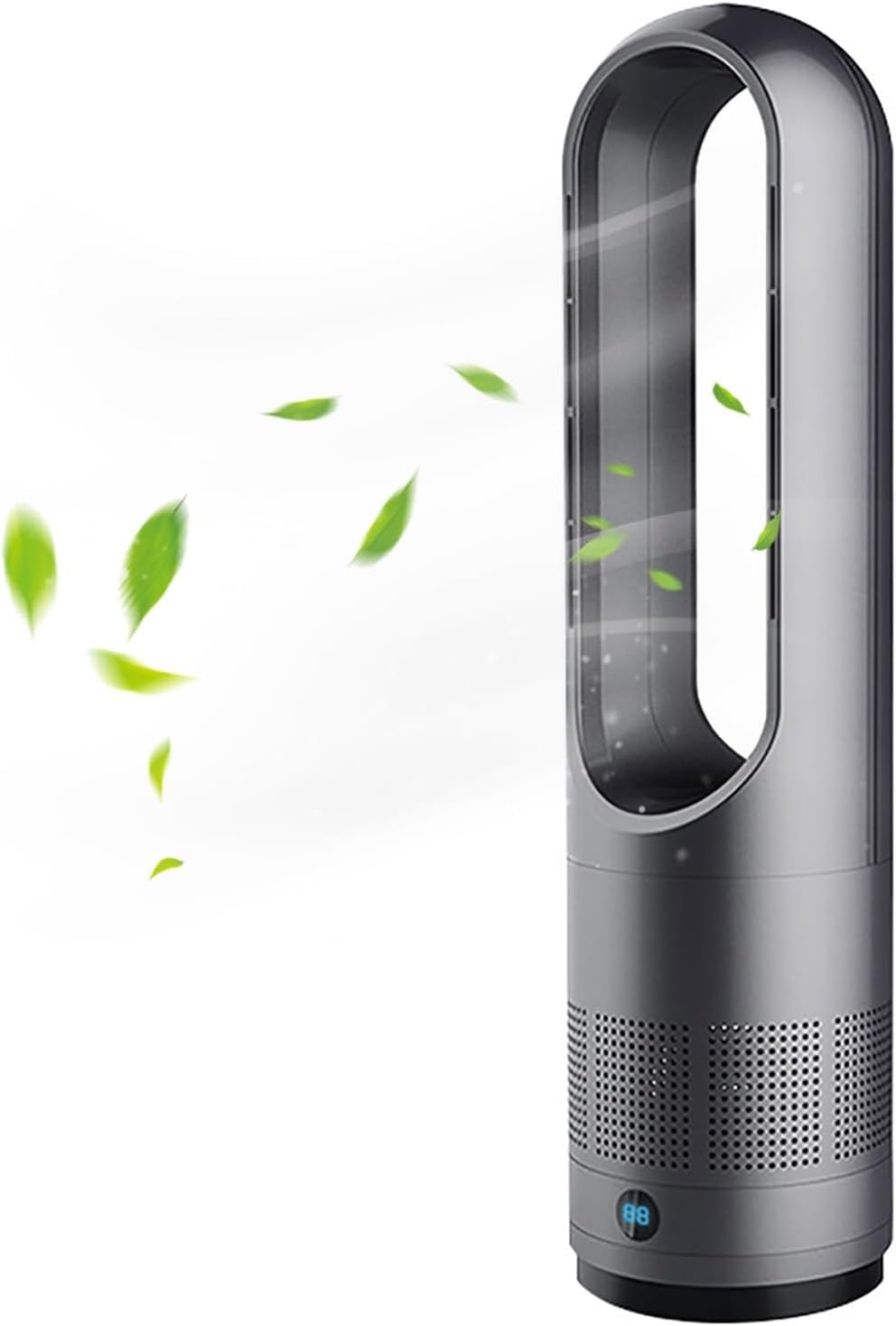 JumpAI heater fan Bladeless Tower Fan with Heating Function, Remote Control, Timer, 2-in-1 Hot and Cool Air, Silent Operation,Quiet Oscillating Fan
