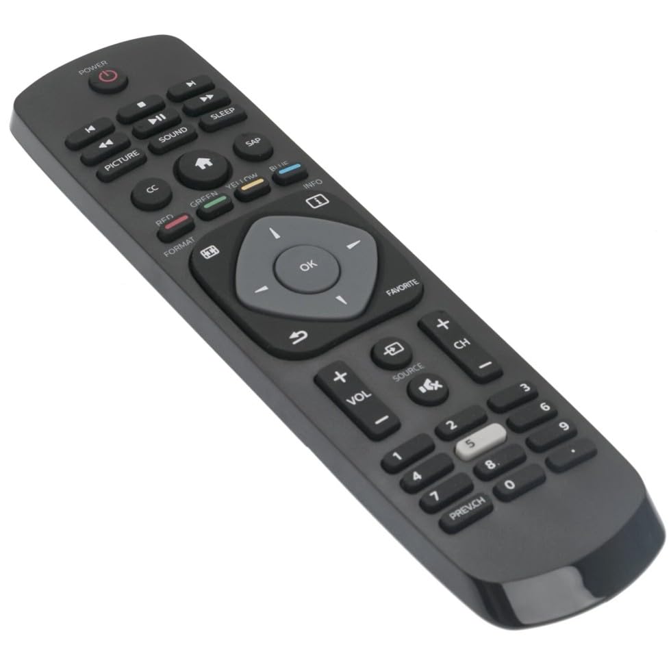 24PFL3603/F7 Remote Control for Philips TV Remote, Used in The Living Room or Room, No Programming or Pairing Needed, Dimensions 7.5 x 2 x 1 in
