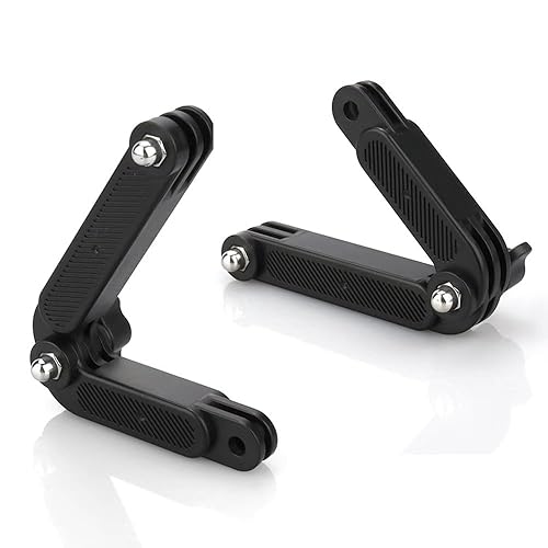 ThtRht 2 Pack Action Camera Curved Extension Arm Adjustable Rotating Camera Mount Joint Adapter for Mobile Phone Chest Strap Harness Mount Head Strap