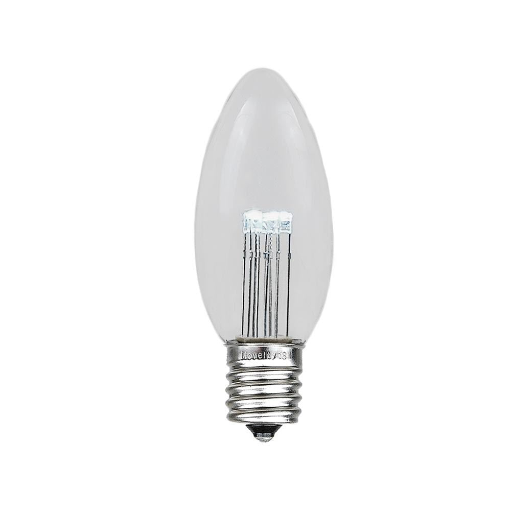 Novelty Lights 5 Pack Pure White C9 LED Outdoor Christmas Light Bulbs