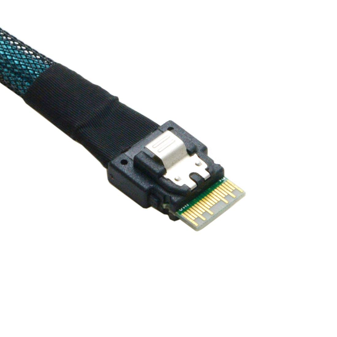 chenyang CY Slim Line SAS 4.0 SFF-8654 4i 38 Pin Host to 4 SATA 7 Pin Target Hard Disk Fanout Raid Cable 50cm