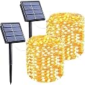 Extra-Long 144FT Solar String Lights for Outside, 2 Pack 400LED Solar Fairy Lights Outdoor Waterproof, Copper Wire with 8 Modes Solar Twinkle Lights