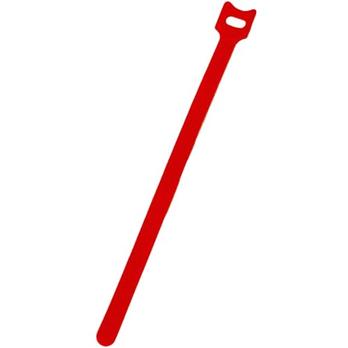 NavePoint 9.5 Inch Hook and Loop Reusable Strap Cable Cord Wire Ties 50 Pack Red