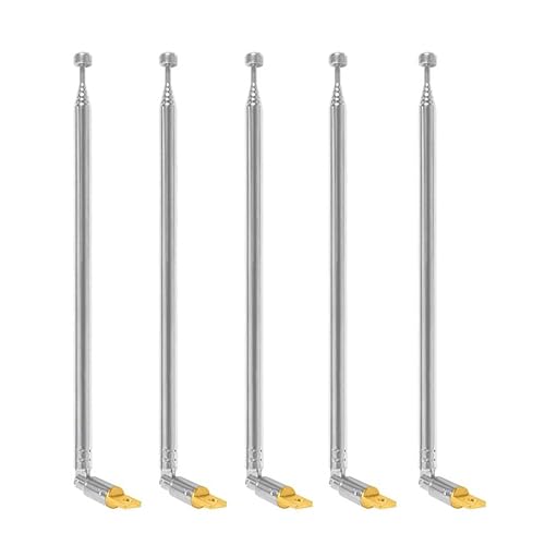 AEDIKO 5pcs Telescopic Antenna 6 Sections 65cm AM FM Antenna Portable Radio Antenna Replacement for Radio, TV and Other Electric Products