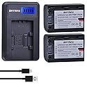 Batmax 2Packs NP-FH50 Battery + LCD USB Charger for Sony NP-FH30,NP-FH40,NP-FH50 H Series Batteries;Sony Alpha DSLR A230, DSLR A290, DSLR A330, DSLR
