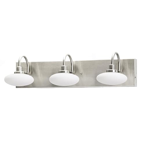 Dsyan HOME Dimmable LED Bathroom Vanity Light Fixture, 3-Light Brushed Nickel Wall Sconce Lighting Over Mirror,Modern Vanity Light for Cabinet