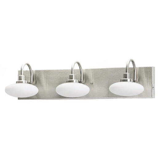 Dsyan HOME Dimmable LED Bathroom Vanity Light Fixture, 3-Light Brushed Nickel Wall Sconce Lighting Over Mirror,Modern Vanity Light for Cabinet