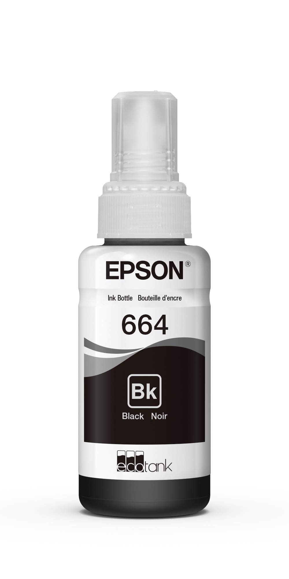EPSON 664 EcoTank Ink Ultra-high Capacity Bottle Black (T664120-S) Works with ET-2500, 2550, 4500, 4550, 2600, 2650, 3600, 16500