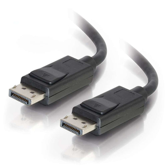 C2G 2M 8K DisplayPort Cable with Locking Latches 8K UHD Ultra High Definition DisplayPort Male to Male Computer Monitor Cable Black