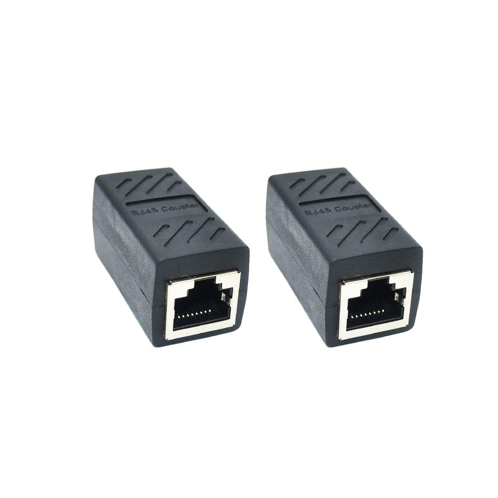 SMITON 2PACK Ethernet Cable Extender,RJ45 Coupler, Extender Connector - Ethernet Coupler Female to Female