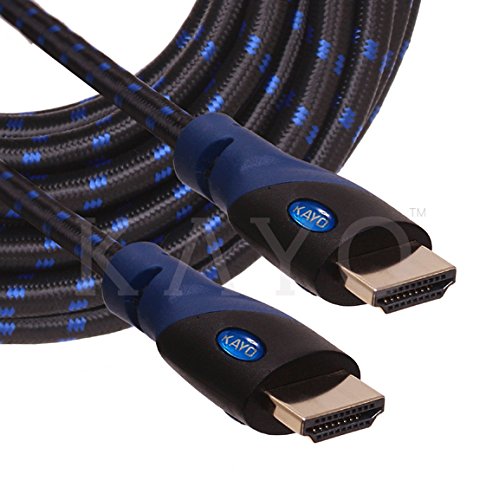 4K HDMI Cable 10ft[2 Pack]-KAYO High Speed HDMI 2.0 Cable 18Gbps[Supports 4K HDR,3D,2160P,1080P,Ethernet]-28AWG Braided HDMI Cord-Audio