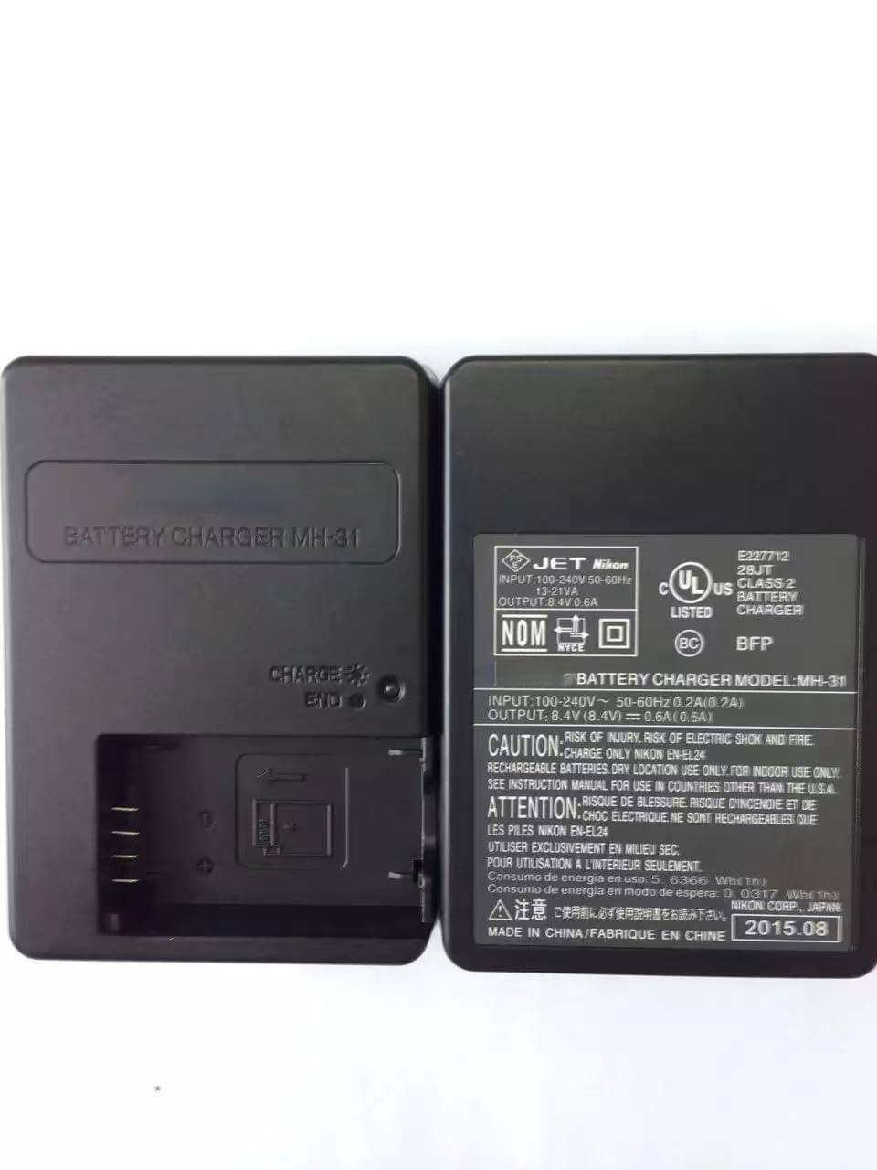 MH-31 Battery Charger for Nikon EN-EL24 Battery, 1 J5, DL18-50, DL24-85 Digital Camera Battery Power Supply