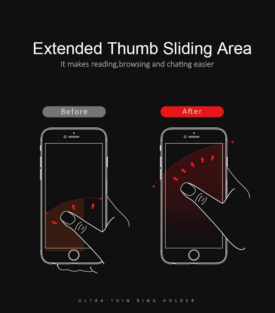 World's Slimmest Phone Ring Holder, Attom Tech Tomorotec Ultra Thin Cell Phone Ring Stand for Magnetic Car Mount Hook Compatible for iPhone Samsung