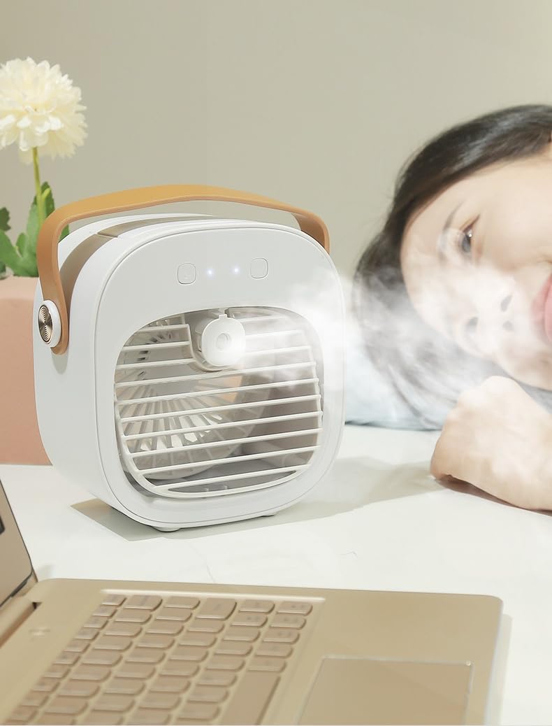 NIUGQXPX AiraBreeze Mini Fan Humidifier 2-in-1,aira Breeze Portable Quiet Table Fans (white)