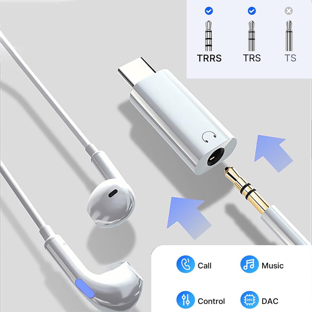 Liaoan USB C to 3.5mm Headphone Jack Adapter, 3.5mm to USB C Adapter, Compatible with Phone17/ 16 Pro Max 15 Pro Max, Galaxy S24 S23 S22, Pixel, Pad