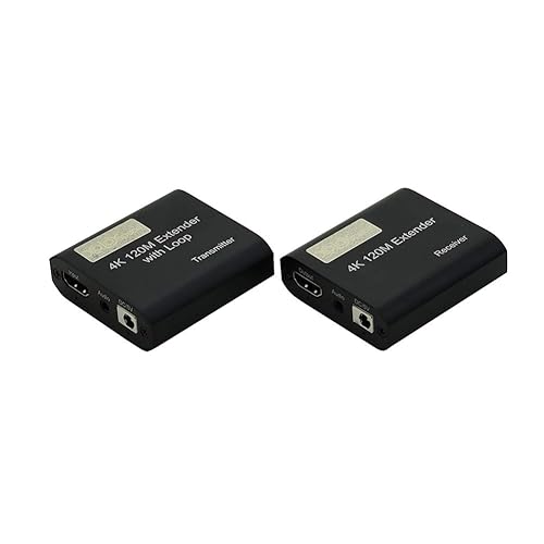 XOLORspace EX120 393ft 4K 30HZ HDMI Extender Over CAT6 with Loop Out/Transparent Transmission with Zero delay and Zero Compression