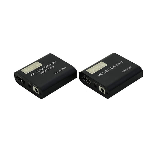 XOLORspace EX120 393ft 4K 30HZ HDMI Extender Over CAT6 with Loop Out/Transparent Transmission with Zero delay and Zero Compression