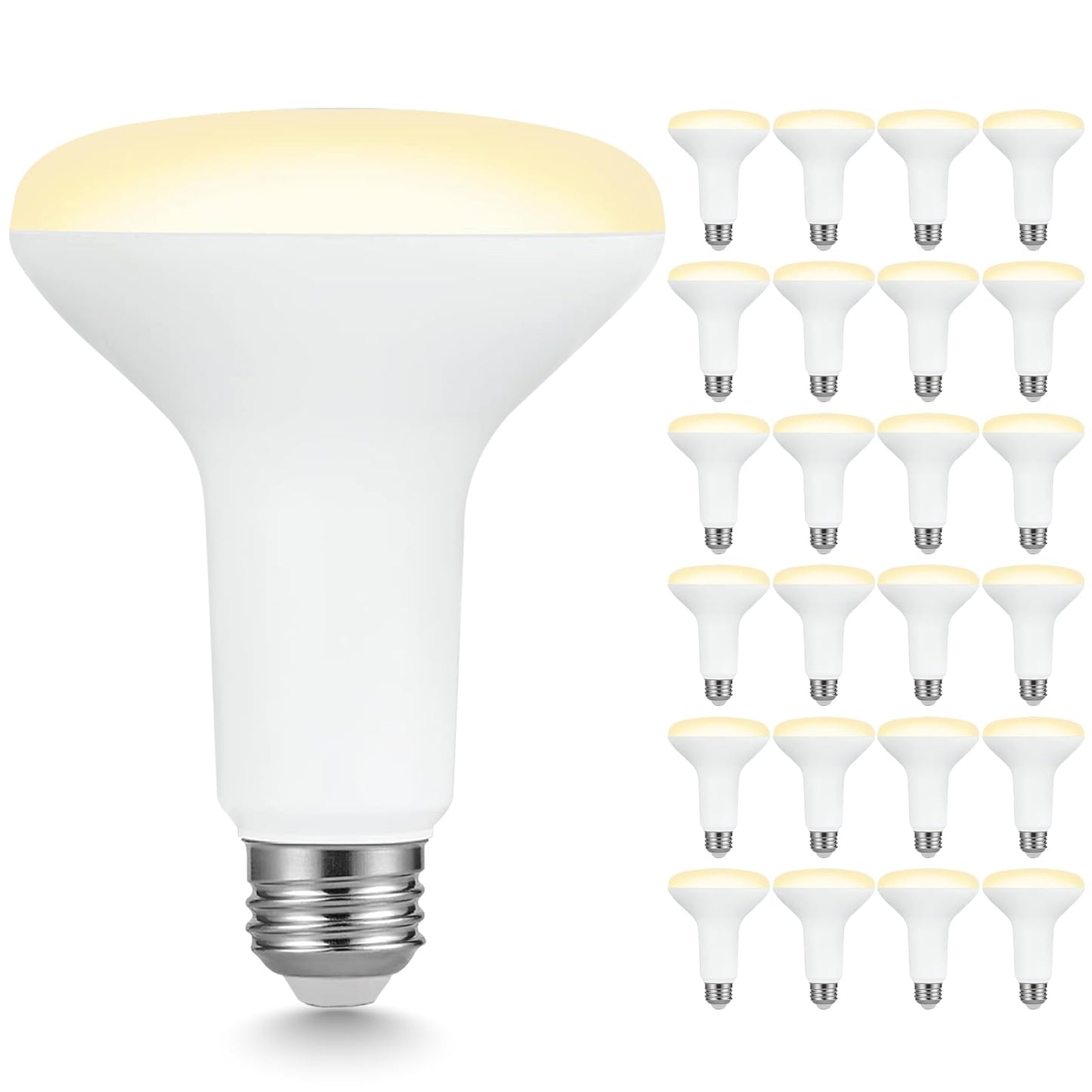 Sigalux 24 Pack BR30 LED Bulbs, 7.5W (65W Equivalent), 650 Lumens, 2700K Soft White, Dimmable, 110° Beam Angle, CRI 80, E26 Base, Indoor Recessed