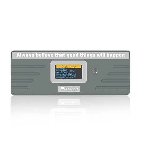 Reletech M.2 NVME SATA SSD Enclosure, USB3.2 Type-C (10Gbps) Hard Drive Case, Tool-Free Installation Compatible with 2230/2242/2260/2280 (Gray)