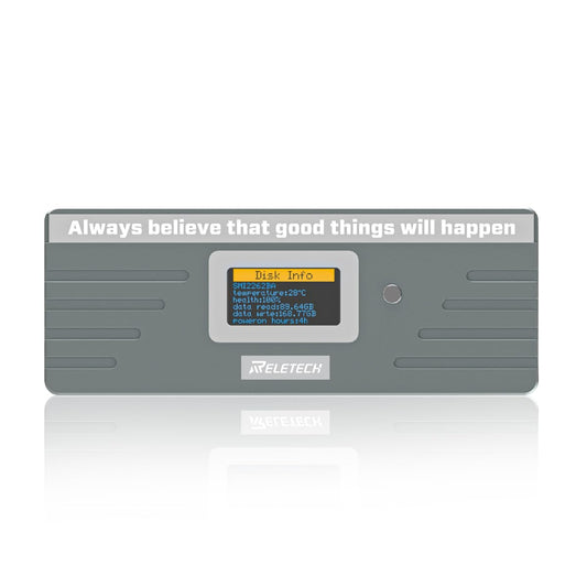 Reletech M.2 NVME SATA SSD Enclosure, USB3.2 Type-C (10Gbps) Hard Drive Case, Tool-Free Installation Compatible with 2230/2242/2260/2280 (Gray)