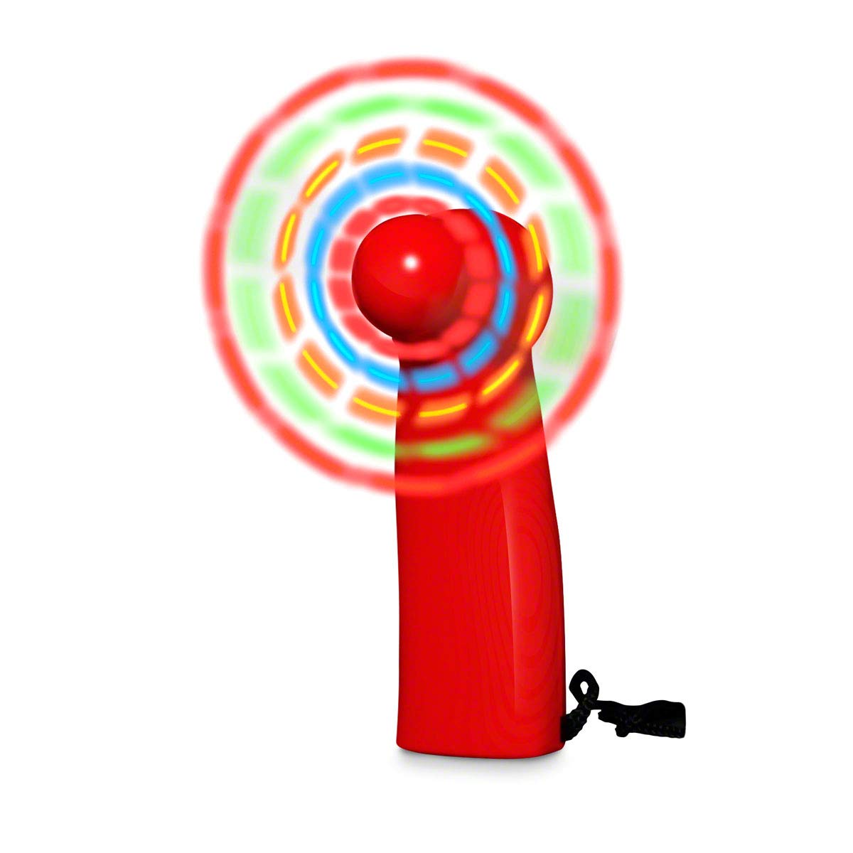 FlashingBlinkyLights Light Up LED Mini Handheld Fan with Red Handle