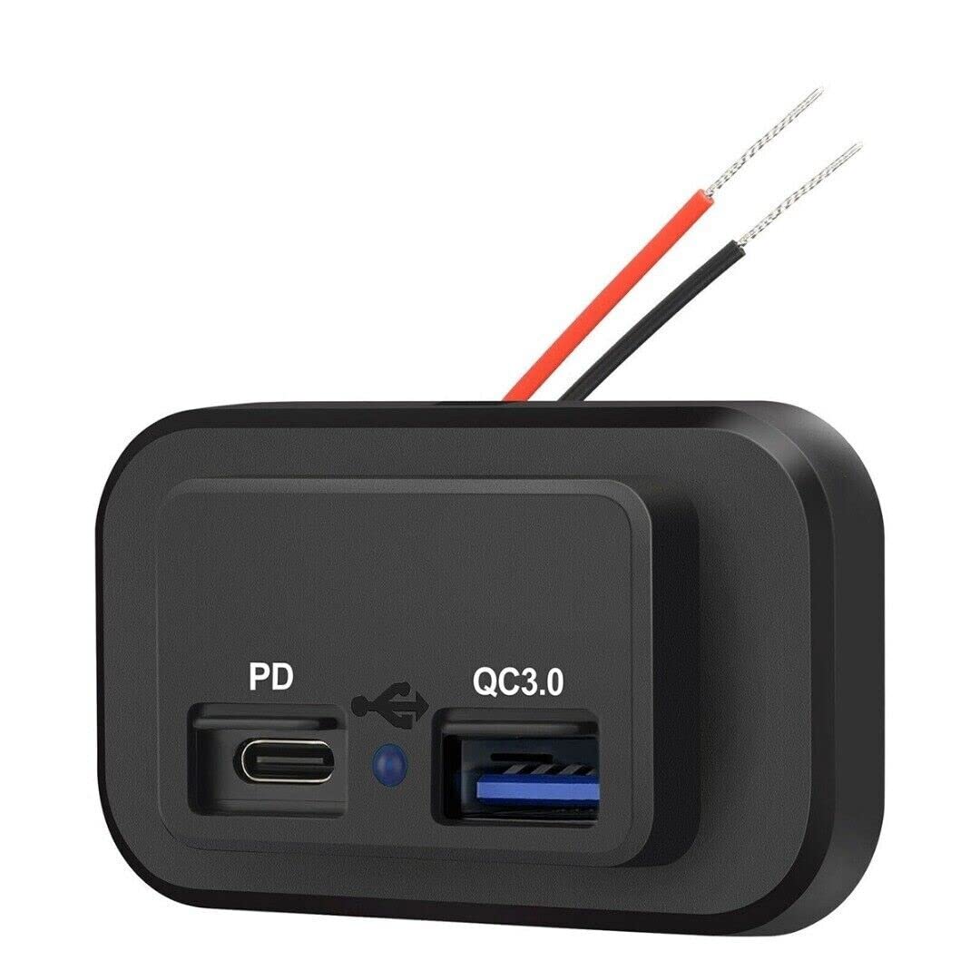 “Dual Quick Charge 3.0 & PD USB Outlet for RV | 12?24V 4.8A Car & Boat USB Socket Charger | Dual Port Fast Charger for RV, Marine, ATV, Motorcycle