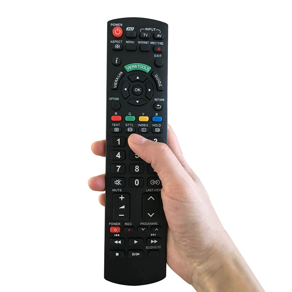 Universal Remote Control for Panasonic TV Remote Control Works for All Panasonic Plasma Viera HDTV 3D LCD LED TV/DVD Player/AV Receiver - No Program