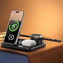 IHAO 3in1 Auto-Rising Wireless Charging Station 15W Fast Charge Ultra-Slim Foldable Design Wireless Charger for Phone Watch Earbud QC3.0 & PD