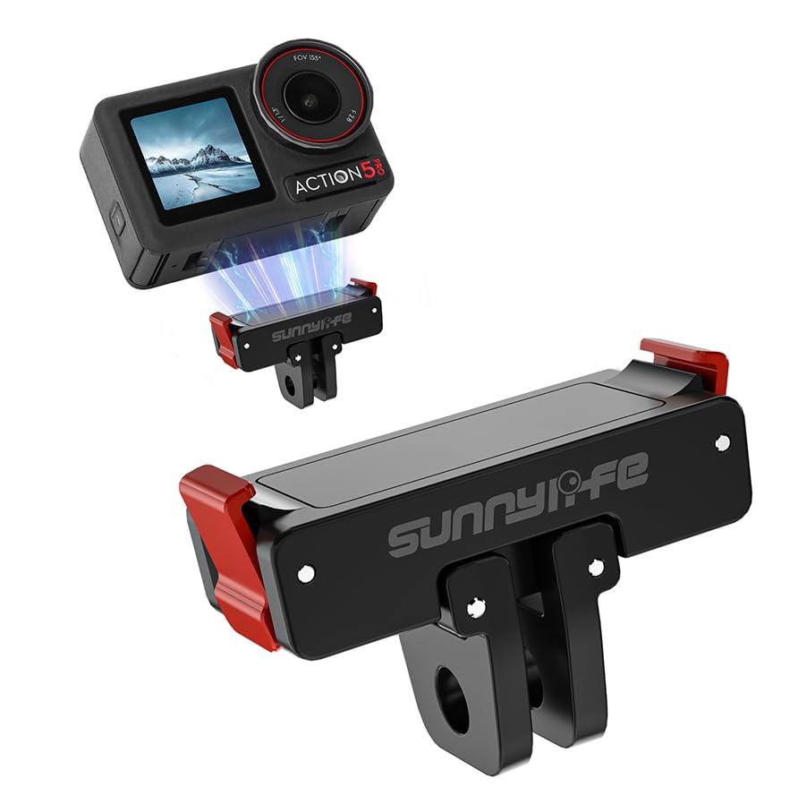 Magnetic Quick Release Adapter Mount for DJI Osmo Action 5 Pro/4/3/Osmo 360, Aluminum Alloy Extension Bracket with 1/4" Screw Hole & Quick-Release