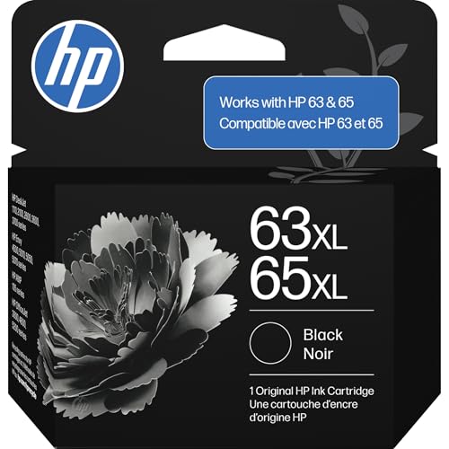HP 63XL/65XL Black High-Yield Ink Cartridge (Replaces and Works with Both 63XL & 65XL) | Works with AMP; DeskJet 1100, 2100, 2600, 3600; Envy 4500