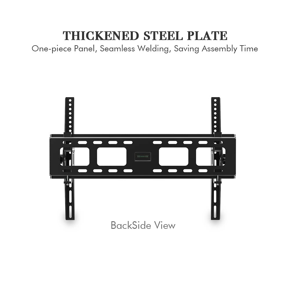 Tilting TV Wall Mount with Low Profile Design - Wall Mount Bracket TV Stand with Spirit Level - Smooth Tilt -10°~ 10° for Most 32-70 Inch Flat Screen