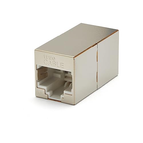 TRUE CABLE Shielded Cat6A Inline Coupler, 2 Pack, Female to Female RJ45 Keystone Couplers PoE++ 100W, UL Listed, ETL Verified, ANSI/TIA 568-2.D, 10G