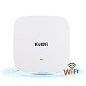 KuWFi WiFi 6 Extender 2.4G&5.8G Long-Range Repeater AX1800 WiFi 6 Indoor Ceiling-Mounted AP Router 48V PoE Powered 1800Mbps High Speed for House