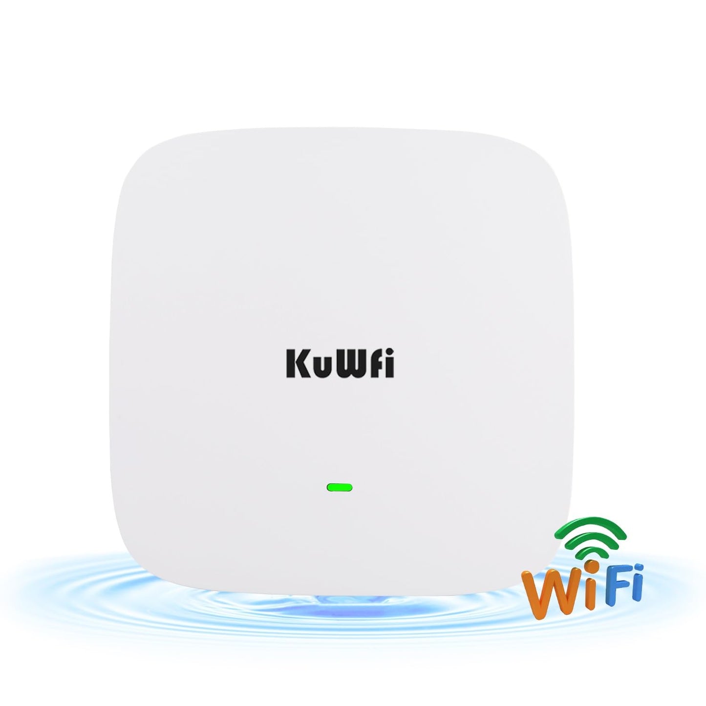 KuWFi WiFi 6 Extender 2.4G&5.8G Long-Range Repeater AX1800 WiFi 6 Indoor Ceiling-Mounted AP Router 48V PoE Powered 1800Mbps High Speed for House